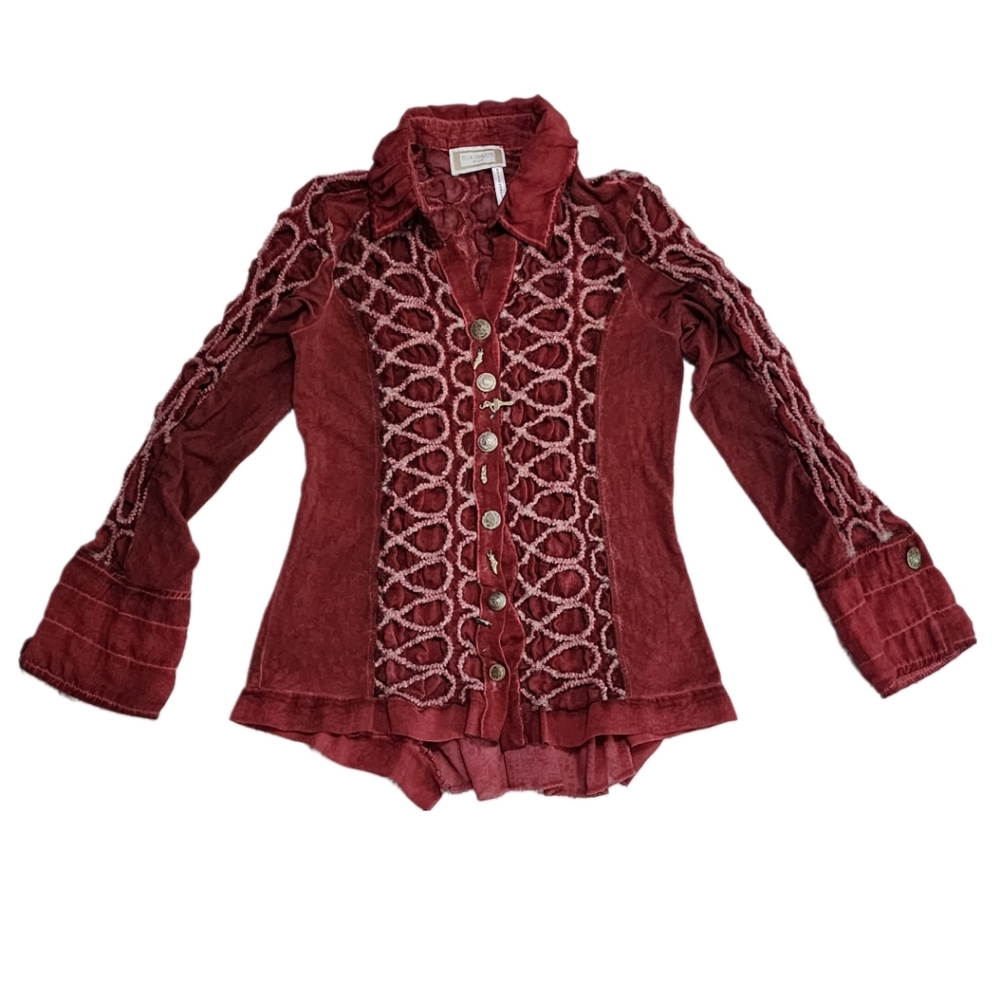 Elisa Cavaletti Long Sleeve Collared Top